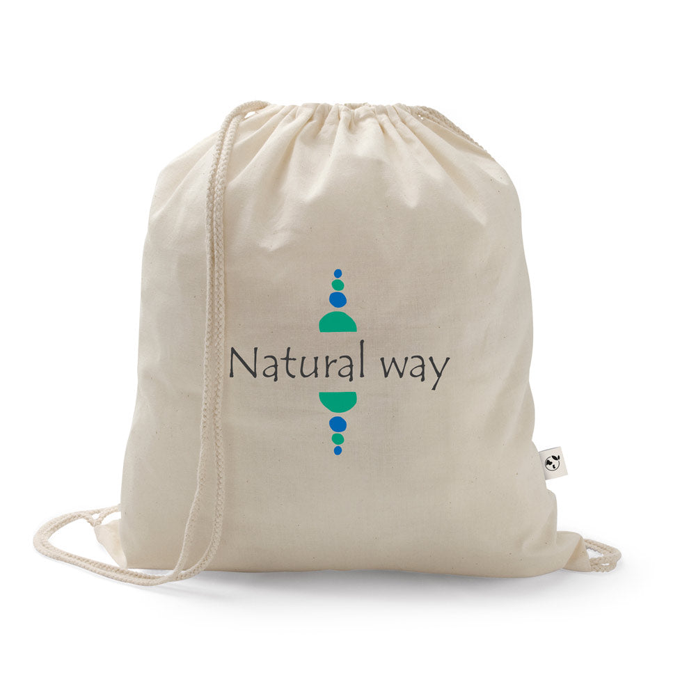 SALAMANCA - Zaino a Sacca in Cotone Riciclato (70% - 150 g/m²) - Cod. 92392