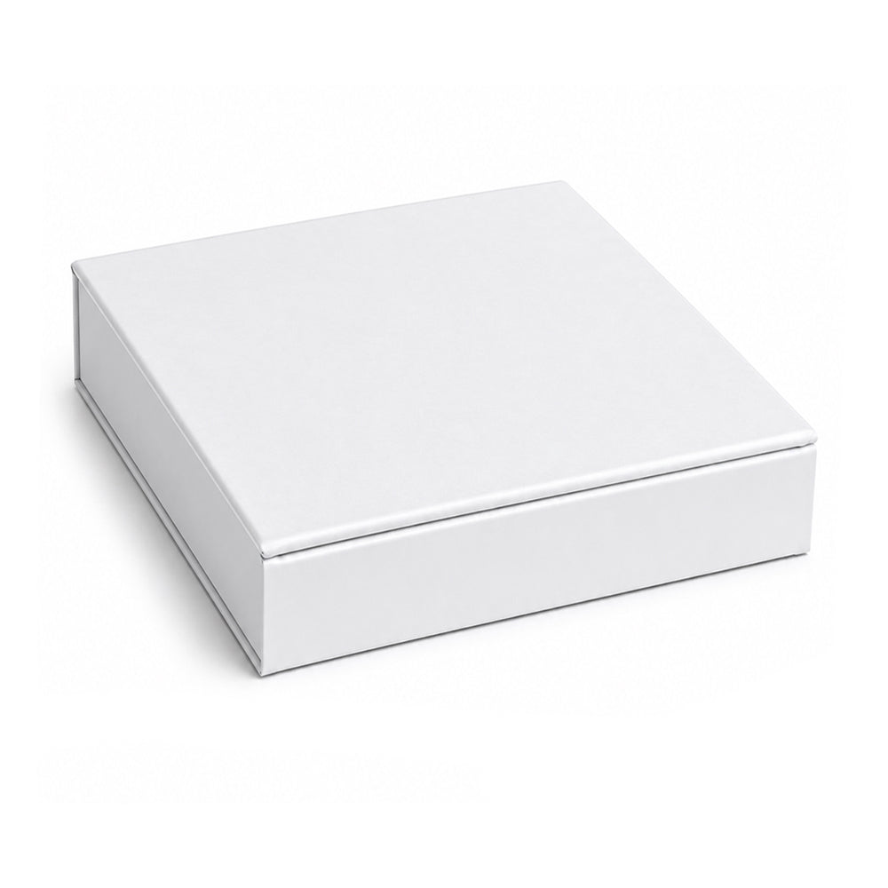10x10x2,5cm - Scatola Premium Rivestita in Carta Liscia Bianca o Colorata