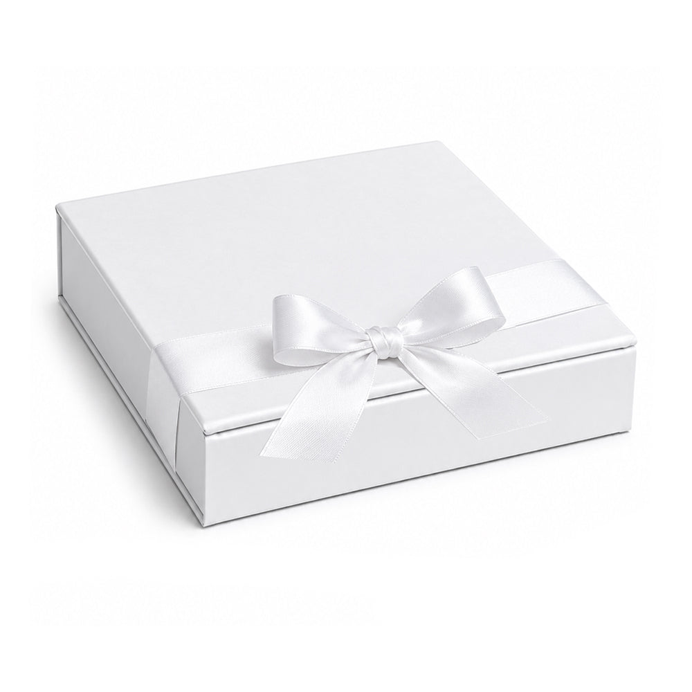 10x10x2,5cm - Scatola Premium Rivestita in Carta Liscia Bianca o Colorata