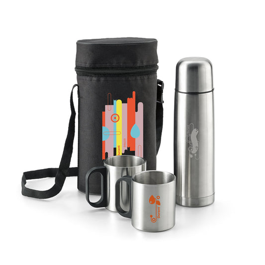 DURANT - Set Thermos e 2 Tazze in Acciaio Inossidabile 500mL - Cod. 94609