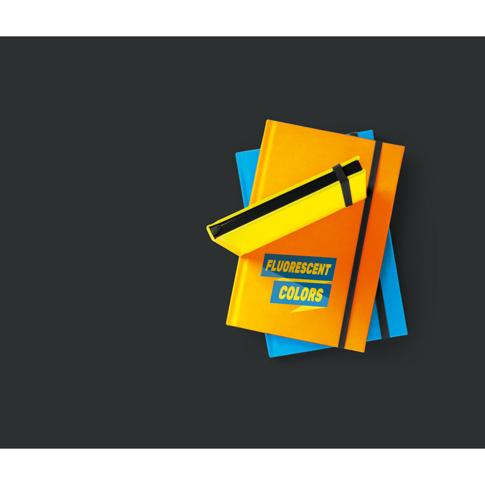 WATTERS - Taccuino A5 in PU Fluorescente, Bordo Nero e Fogli a Righe - Cod. 93269