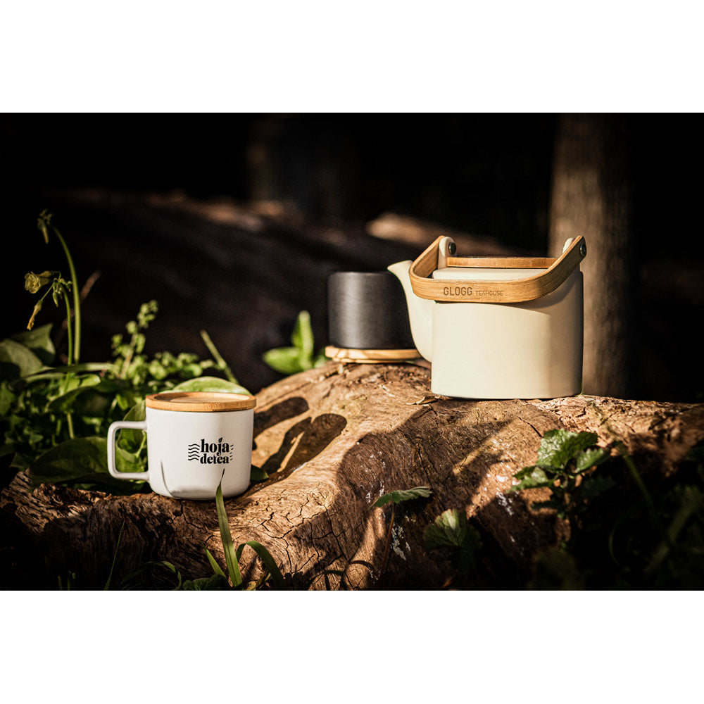 FANGIO - Tazza in Ceramica con Tappo Base in Bambù 220mL - Cod. 94251