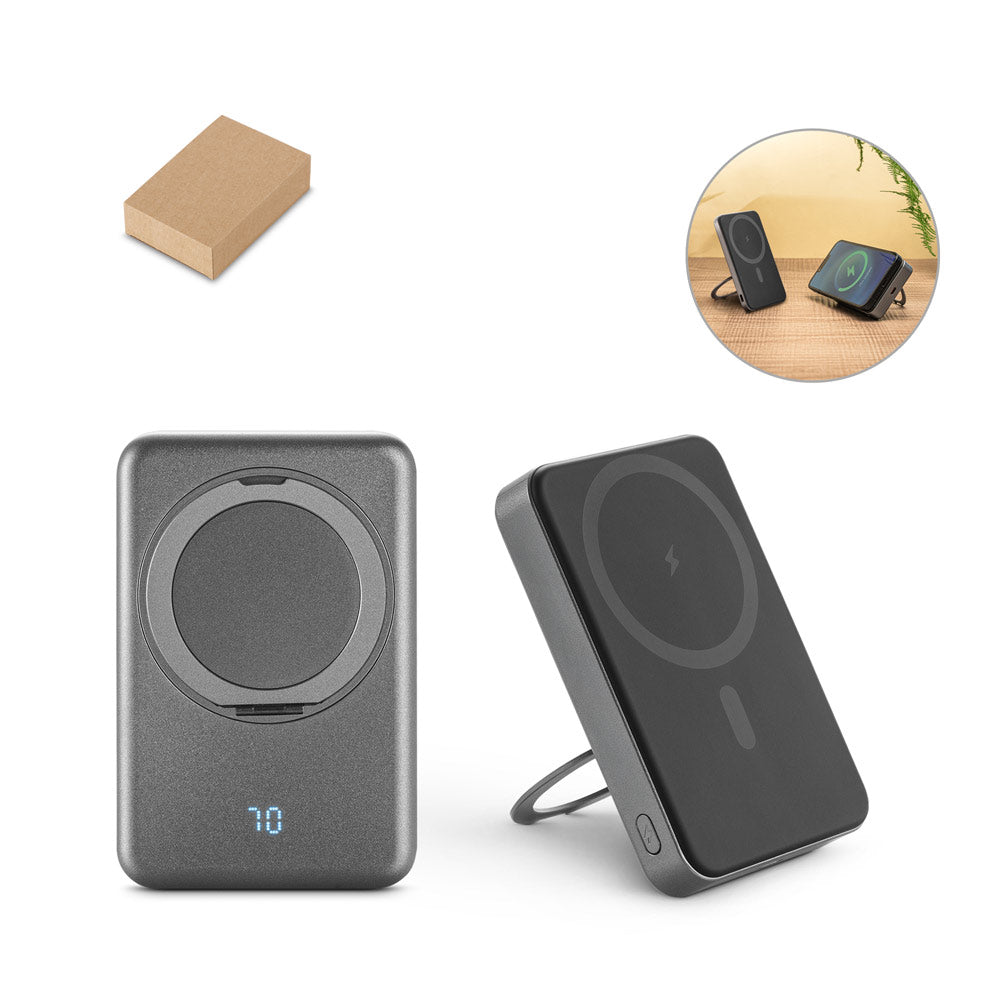 WARSHEL 10 -  Power Bank Magnetico da 10.000 mAh con Caricatore Wireless Superveloce da 15W con Supporto - Cod. 97143