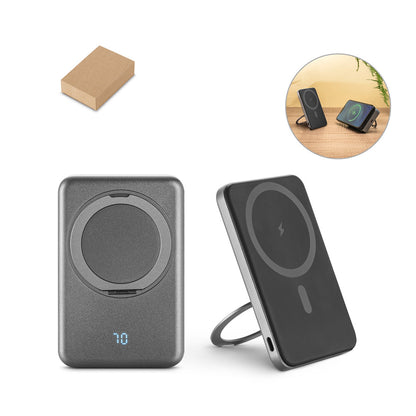 WARSHEL 5 - Power Bank Magnetico da 5.000 mAh con Caricatore Wireless Superveloce da 15W con Supporto - Cod. 97142