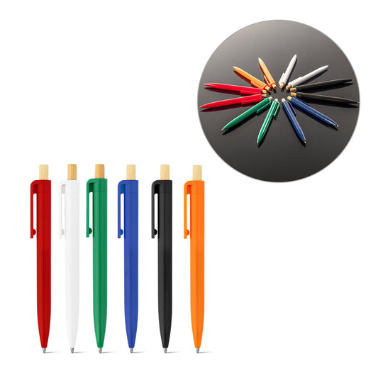 ZARA - Penna in ABS Riciclato (100% rABS) con Pulsante in Bambù - Cod. 91945